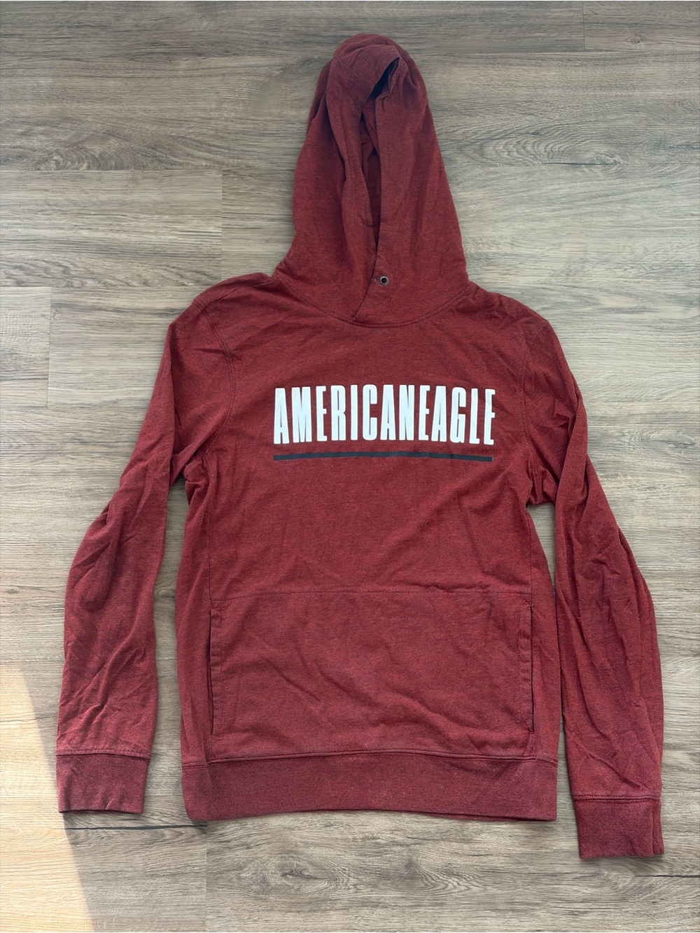 American Eagle Men’s 2017 Vintage Style White Spellout Logo Pullover Hoodie
